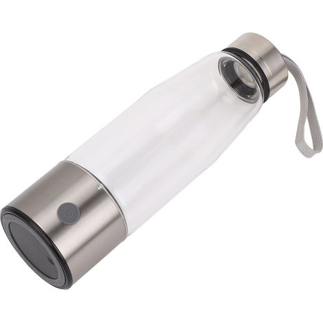 Bouteille hydrogène rechargeable 460 ml, générateur d'eau ionisée portable, 3 min jusqu'à 2300 ppb+, argentée, pour maison et voyage (1/5)