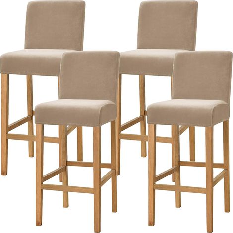 Confezione da 4 coprisgabelli da bar in velluto altamente elasticizzato per sgabelli da bar, sedie da bar, sedie da pranzo, sedie da bar, coprisgabelli antiscivolo con fondo elastico (1/4)