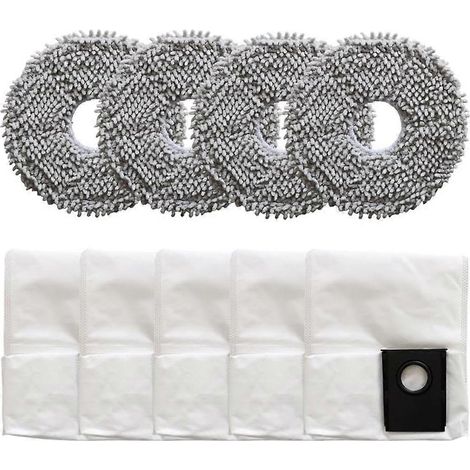 Lot de 9 pour Eureka J15 Evo Ultra Self-Emptying pièces pour aspirateur robot de rechange chiffons de lavage et sacs à poussière (1/5)