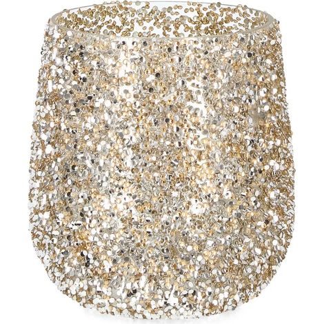Brillant goldener Glas-Teelichthalter Ø15 × H17 cm