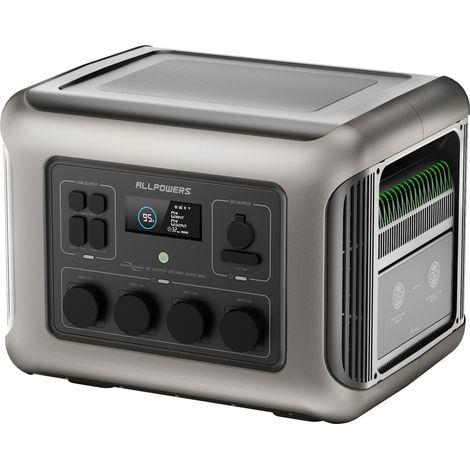 ALLPOWERS R2500 Station électrique Portable 2016Wh, Batterie LFP, Charge Rapide, 4 Sorties CA 2500W (4000W Pic), Fonction UPS, Générateur Solaire pour Alimentation de Urgence Extérieur, Camping-car (1/5)