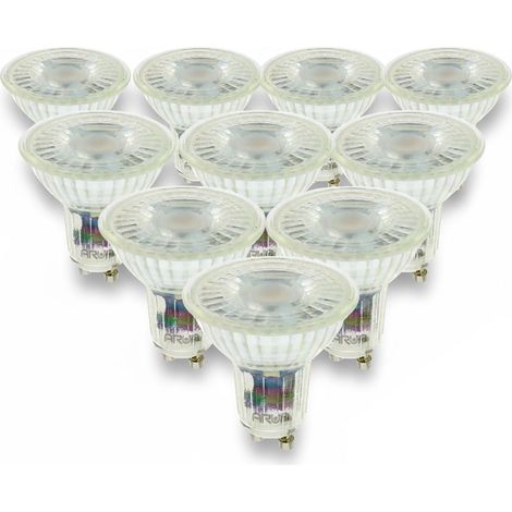 Set di 10 lampadine LED GU10 dimmerabili 5W (equivalenti a 50W) – 420 lumen  Température de Couleur: Bianco neutro 4000K