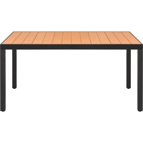 Table d'extérieur Table de salon de jardin - Marron 150 x 90 x 74 cm Aluminium et WPC BV924941 - BonneVie (1/4)