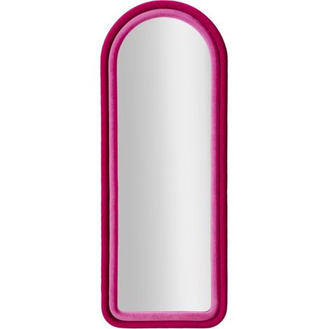 Specchio da parete Cloe in velluto fucsia 67x166 cm