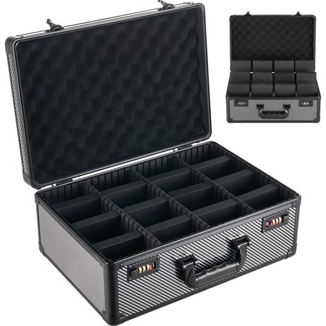 Mophorn Caja organizadora para tarjetas graduadas, 4 filas, 12 separadores, capacidad para 162 tarjetas PSA, 130 SGC, 115 BGS, 585 protectores, más de 999 tarjetas sueltas, cerradura de combinación (1/5)
