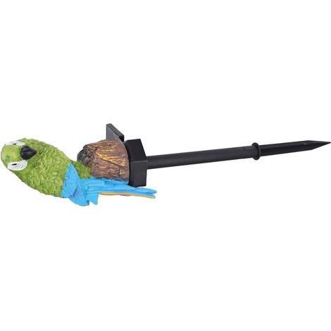 Statue solaire en résine réaliste en forme de hibou de jardin étanche pour pelouse, allée, clôture, 45 cm (vert) (1/5)