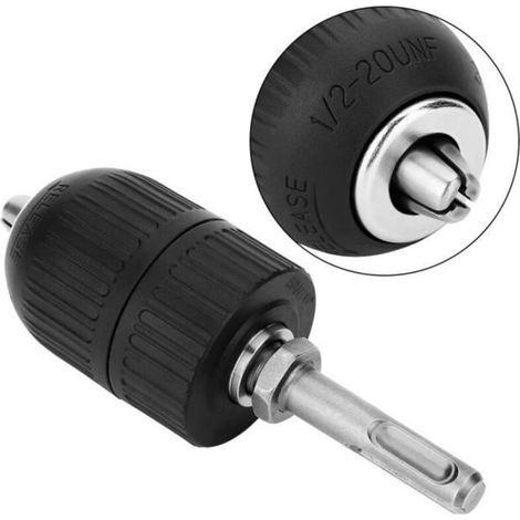 2-13mm Capacity Plastic Keyless Drill Chuck to Lathe Drill Chuck Converter with Accessories (1/4)