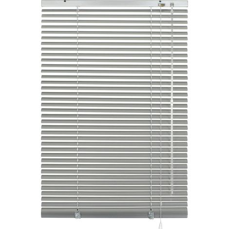 GARDINIA Veneziana in alluminio, Visibilità, Protezione dalla luce e ai raggi solari, Fissaggio al muro e al plafone, Kit di montaggio incluso, Argento, 140 x 175 cm (LxA) (1/4)