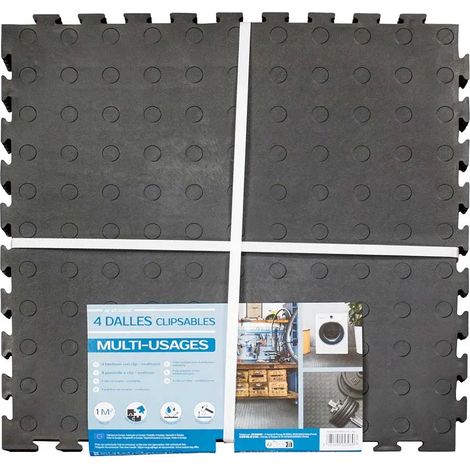 Dalles PVC clipsables 1m² imperméables - Lot de 4 dalles