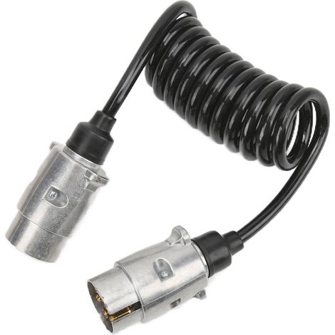 Rallonge pour prise remorque 2 mètres 7 broches métallique norme européenne accessoire automobile (1/5)
