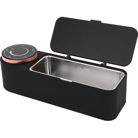 Machine à laver les bijoux 650 ml, mini nettoyeur à ultrasons noir pour montres et lunettes, 50 kHz (1/5)
