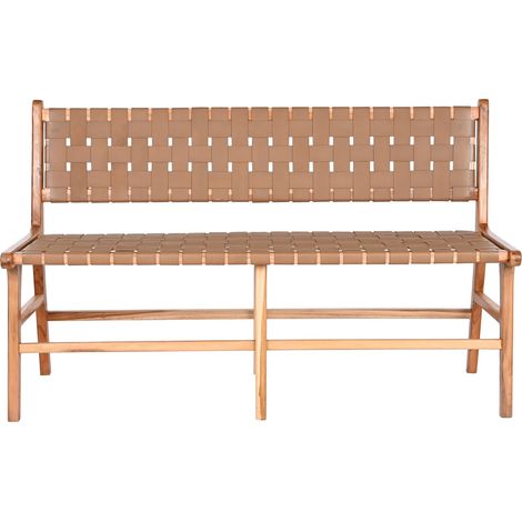 Banco Teca Piel 140X59X89 Beige (1/5)