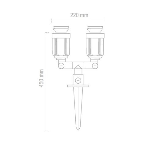 Proyector estaca jardín 2xE27 matel IP44 (1/3)