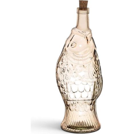 Bouteille carafe verre poisson rose 33x12x12cm (1/4)