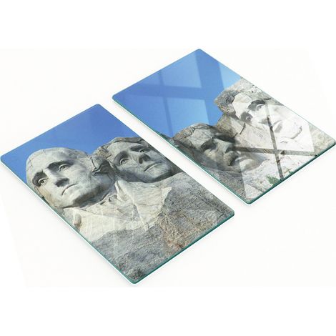 Küchenschneidebretter aus Glas mit Mount-Rushmore-Motiv, 2 x 30 x 52 cm (1/5)