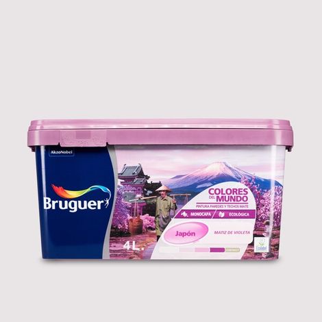 Bruguer Colores del Mundo Pintura para paredes monocapa Japón Matiz de Violeta 4 L