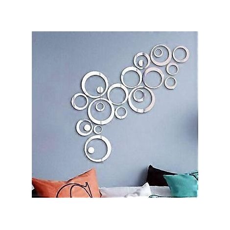 Miroirs de plafond ronds à motifs créatifs, miroir mural amovible en acrylique durable, décoration intérieure pour surfaces lisses et propres, léger (1/5)