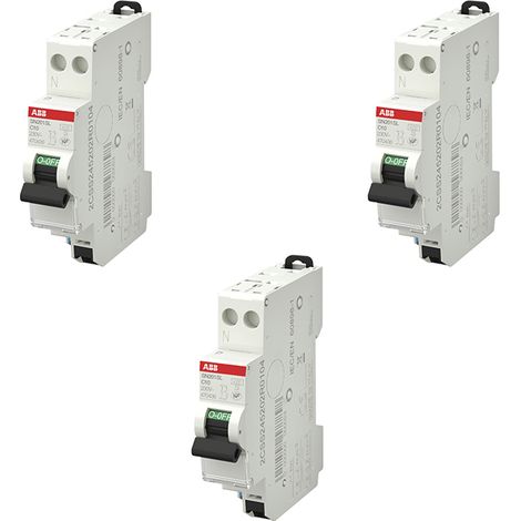 ABB Lot de 3 disjoncteurs automatiques Ph+N raccordement Rapide 10A-4,5Ka (1/3)