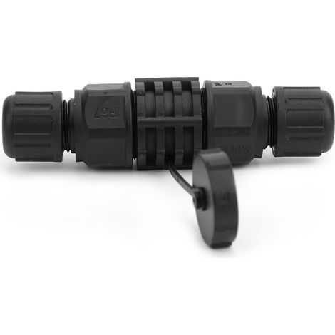 Connecteur Ethernet RJ45 étanche à l'eau et à la poussière, adaptateur RJ45 noir pour extérieur, coupleur fil-à-fil 8 broches IP67