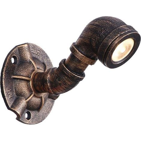Applique murale style loft en fer, style industriel rétro vintage, style steam punk, LED 3 W, applique murale en métal (1/4)