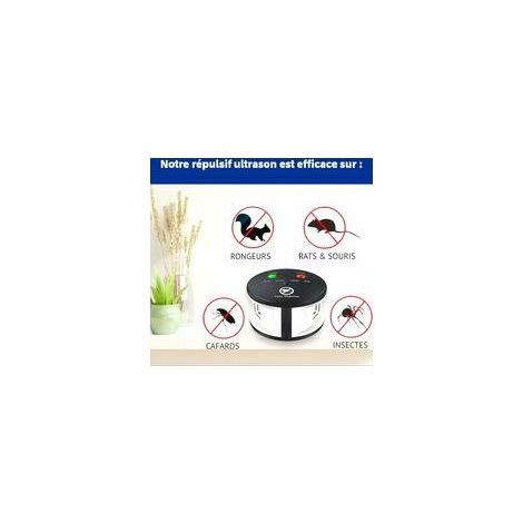 Répulsif ultrason 360° anti rats, souris, rongeurs, cafards et insectes. Fréquences variables puissantes, une portée de 550 m2. Solution Écologique Efficace anti-nuisibles sans produits (1/5)