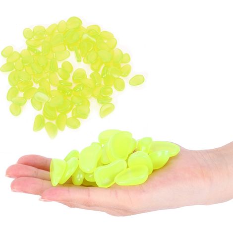 100 pierres lumineuses fluorescentes décoratives pour jardin, cour, intérieur, aquarium, paysage (vert) (1/5)