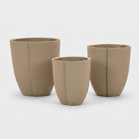 3er-Set Outdoor-Übertopf aus Polyresin Perù (1/5)