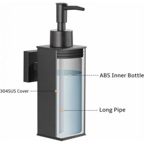 Distributeur De Savon - Acier Inoxydable 304 - Mural Push-Pull - Pour Cuisine Et Salle De Bain - 1 Pièce (1/3)