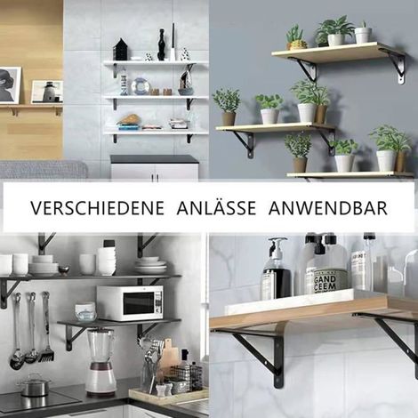 8Packs Support Etagere Murale Industrielle,150X95mm Equerre Fixation Metal,équerre étagère Triangle,Equerre Charge Lourde De90 (1/5)