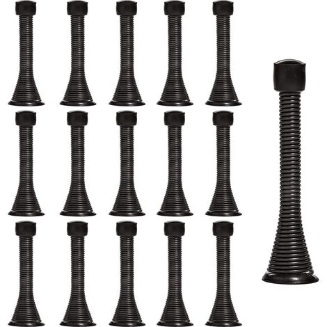 Lot de 16 butées de porte à ressort de 8,5 cm flexibles et robustes avec embouts en caoutchouc à vis antirouille (noir), Accessoires Chevilles (1/5)