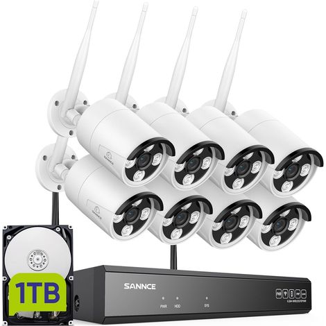 8CH 5MP NVR Kit de Surveillance sans Fil avec Disque Dur 1 to 8X 3MP Caméra de Vidéo Surveillance Etanche IP66 pour l’Extérieur et l’Intérieur Accès à Distance Alarme Mouvement (1/5)