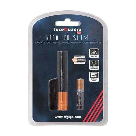 2,0 x TORCIA LED NERO LED SLIM EXPO LUCE QUADRA