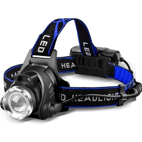 Linterna frontal LED recargable de alta potencia, con luz ajustable y 3 modos, cable USB y 2 baterías 18650 para pesca, ciclismo, senderismo, correr, camping, luz blanca - Crezuo
