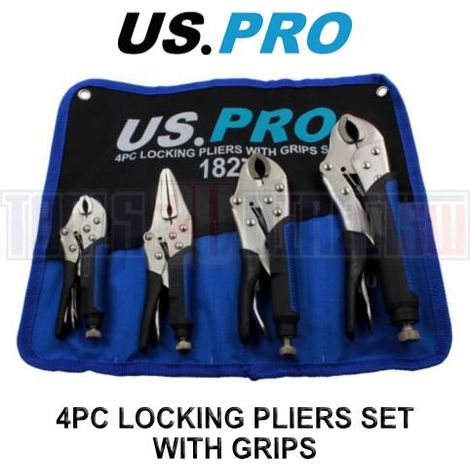 US PRO Locking Pliers 4pc Mole Grips Adjustable Wrench Vice Grips Pliers 1827 (1/4)