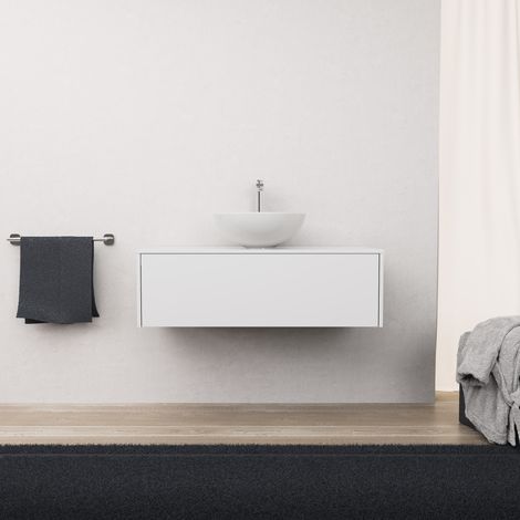 Inda - Mobile bagno L.100 con lavabo in appoggio / Bianco lucido