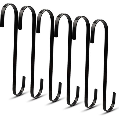 6 Crochets En S Acier Au Manganèse 20 Cm Noir Pour Cuisine Jardin Garage (1/5)