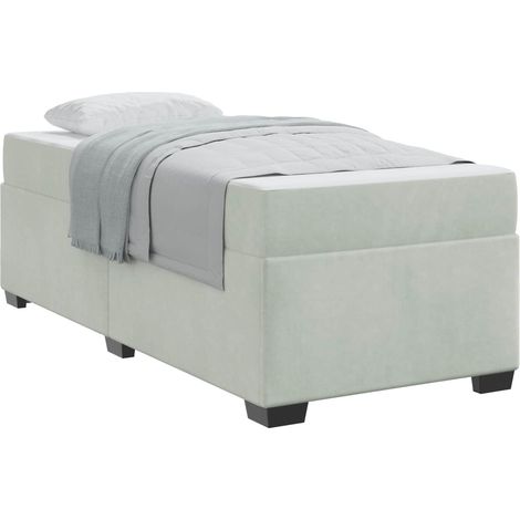 Maison Exclusive - Cadre de lit avec matelas Gris clair 80 x 200 cm tissu