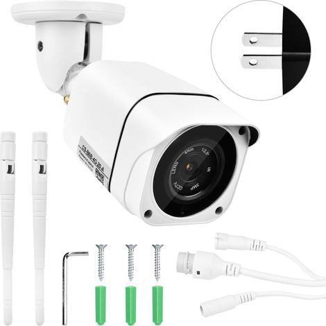 Caméra Mini Extérieure 1080P Onvif 100-240V avec Antennes, Vision Nocturne, Étanche (prise US) (1/5)