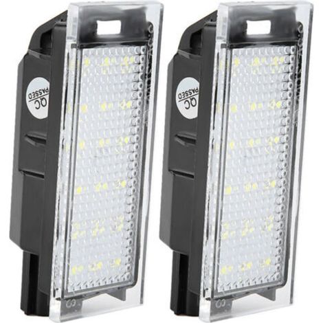 Lampe de licence, 2 pièces lampe de plaque d'immatriculation LED de voiture adaptée pour/Twingo/Clio/Megane/Lagane （18pcs perles lumineuses LED）