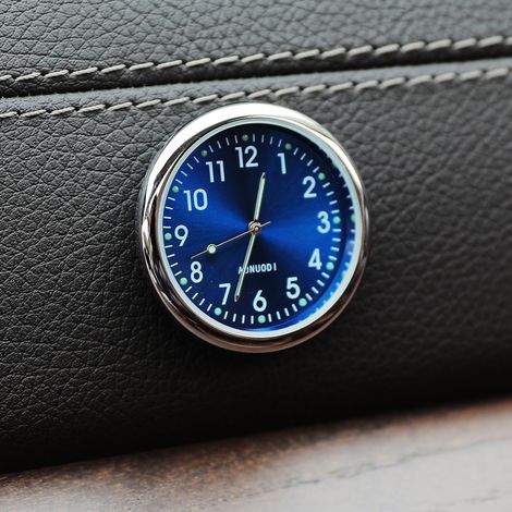 Auto uhr Auto Armaturenbrett Uhr Dashboard Uhr Mini Fahrzeug Armaturenbrett Uhr für Auto Universal kleine leuchtende Auto Lüftungsschlitze，Car Clock Geeignet für jede Autodekoration(Blau)