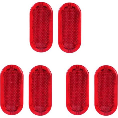 Láminas reflectantes para cubiertas de luces de advertencia rojas en el panel interior de la puerta, 6 piezas por paquete, aptas para Beetle Caddy 6Q0947419