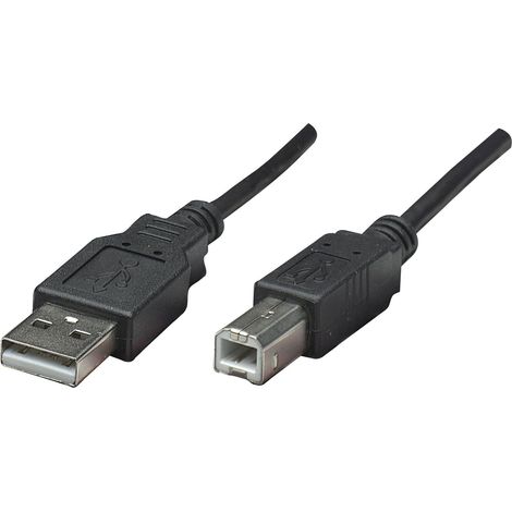 Manhattan Câble USB USB 2.0 USB-A mâle, USB-B mâle 0.50 m noir feuille de blindage, certifié UL, con (1/4)