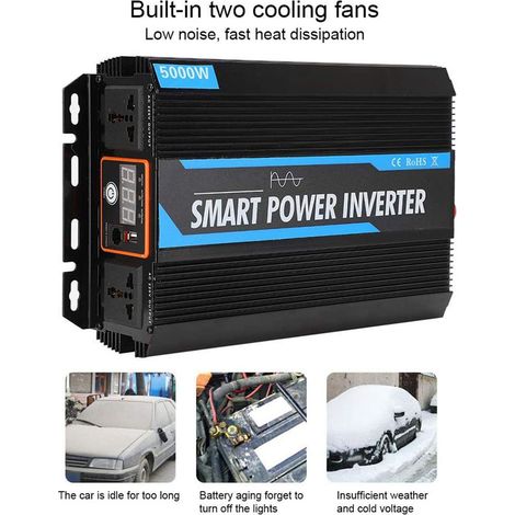 Zoternen 5000 W modifizierter Sinuswellen-Wechselrichter, 10000 W Spitzenleistung, 12 V DC, 220 V AC für Wohnmobile (1/5)