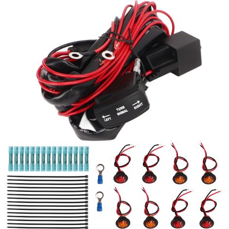 Kit clignotants UTV ATV avec interrupteur à bascule horizontal, feu de signalisation homologué route, relais clignoteur et faisceau de câblage, remplacement pour Polaris Ranger RZR, phare directionnel (1/5)