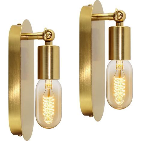 Vintage-Wandleuchte, industrielle E27-Lampe, Metall-Wandleuchte für den Innenbereich, goldene Retro-Wandleuchte, antike Messing-Loft-Wandleuchte (1/5)