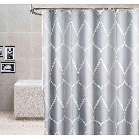 Rideau de Douche 120x180 cm, Imperméable Lavable Anti Moisissure Rideaux de Douche Polyester , Gris (1/4)