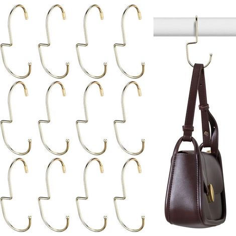 12 Cintres Sacs Métal Champagne, Organisateur Placard (1/5)
