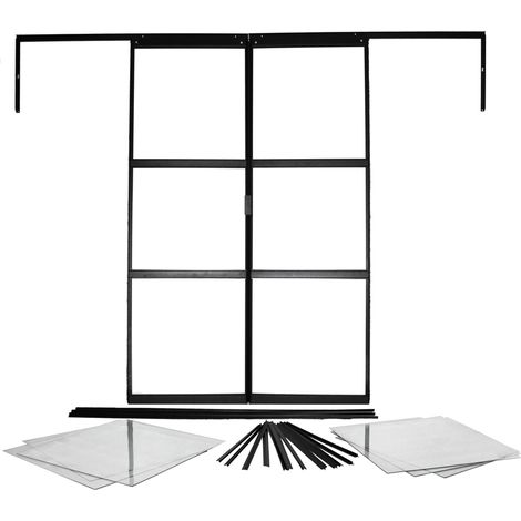 Vitavia Doppelschiebetür für Gewächshäuser "Sirius" und "Sirona", schwarz, 122 x 191 cm (1/2)