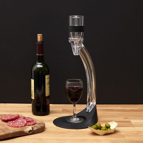 Aérateur de Vin - COOK CONCEPT - Avec Support - Noir et Argent (1/5)