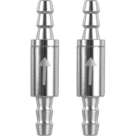 Lot de 2 clapets anti-retour CO2 à 1 voie, en acier inoxydable CO2 pour ligne de CO2 4/6 mm, régulateur de tuyau, diffuseur, systèmes de CO2 pour aquarium (1/5)